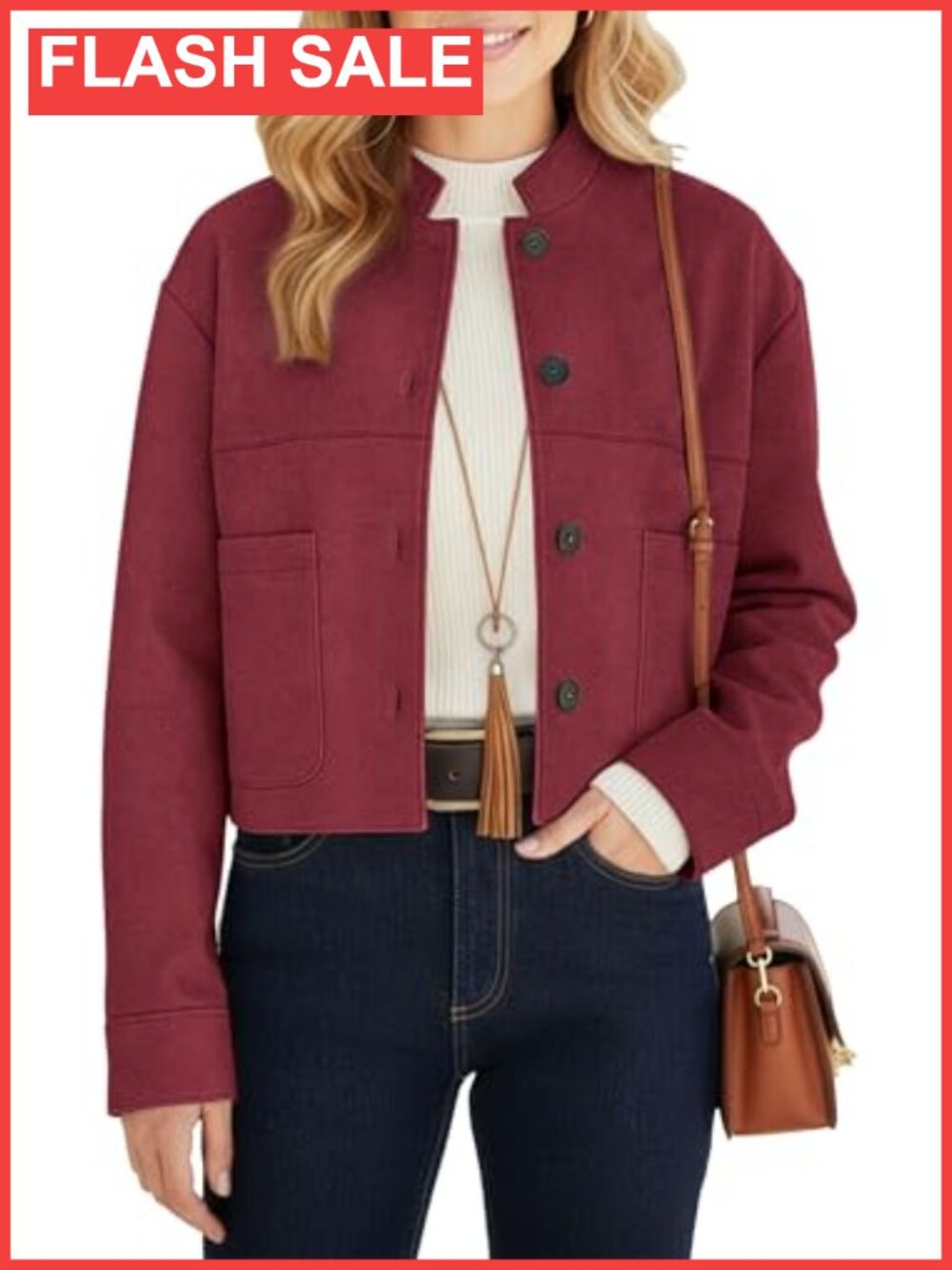 Faux Suede Cropped Bomber Jacket Women's Lightweight Aviator